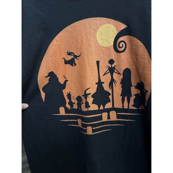 Disney “The Nightmare Before Christmas” Halloween T Shirt Orange Black Gothic LG - Picture 6 of 11